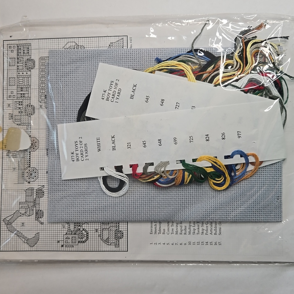 NWT Counted Cross Stitch Kit Trucks Cars Boats Space Shuttle Helicopters - Picture 5 of 9